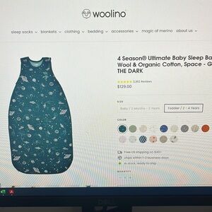 Teal Space-Themed Baby Sleep Sack ( never used)